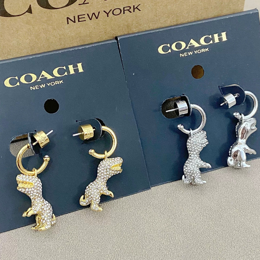 Coach Dinosaur Rhinestone Drop Earrings